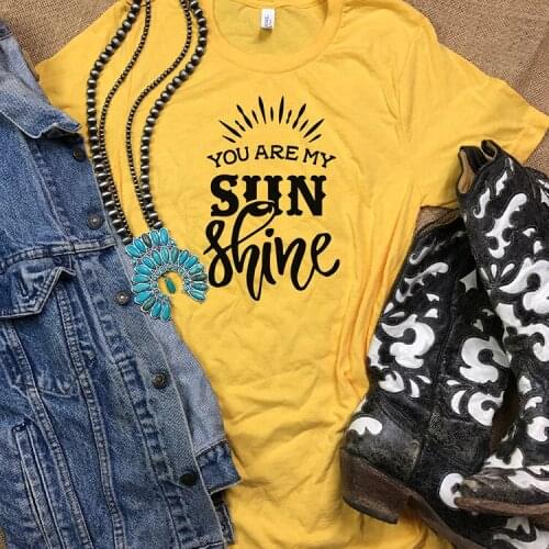 Skuggnas New Arrival You Are My Sun Shine T-shirt My Sunshine t shirts Vintage Graphic Tee Short Sleeve Fashion Tumblr Tees