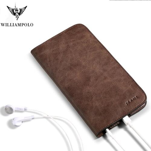 New Design Leather Slim Wallet male Card Holder Phone Case Wallet For Men PL181