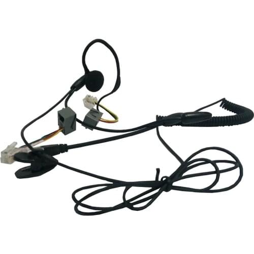 NEW RJ11 plug monaural call center telephones neckband phone headphones mic with 2 adapters for all telephones