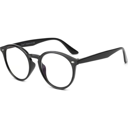 Cyxus Retro Classic Anti Blue Light Reading Glasses Black Frame Transparent Lens Unisex Eyewear 2066