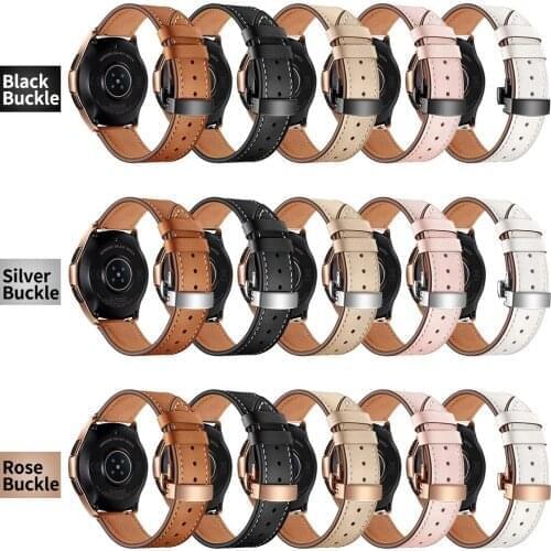 Leather Watchband Soft Material Watch Band Wrist Strap 18mm 20mm 22mm 24mm Stainless Steel Butterfly Buckle