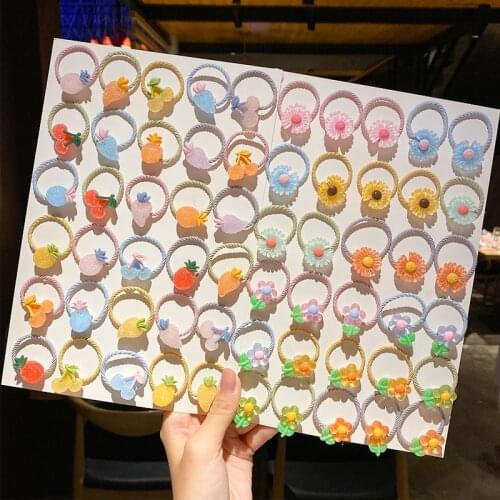 20/24/30pcs/Box Children Hair Ring Small High Elastic Rubbe Children Ponytail Holder Rubber Bands Headband Kids Hair Accessories