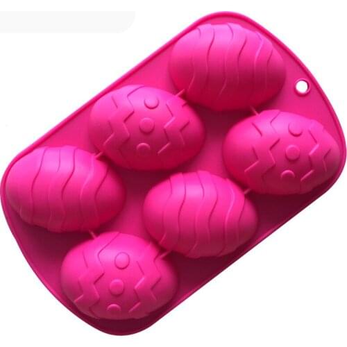 Silicone Cake Mold Small Easter Eggs Handmade Soap Mold 6 Hole Recovery Mode DIY Molds E905