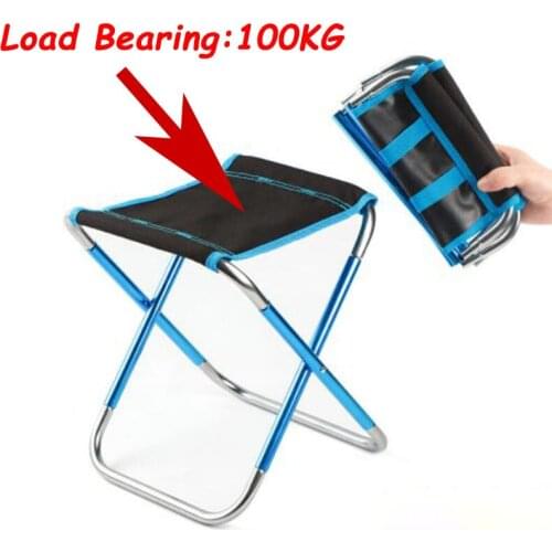 Outdoor Camping Fishing Stool Folding Chair Hiking Picnic Beach Travel Seat with Pouch For Convenience