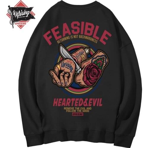 Hoodies, Sweatshirts Chinese style card street personality Ghost Hip hop Europe America long sleeve Human head knife Saccharum