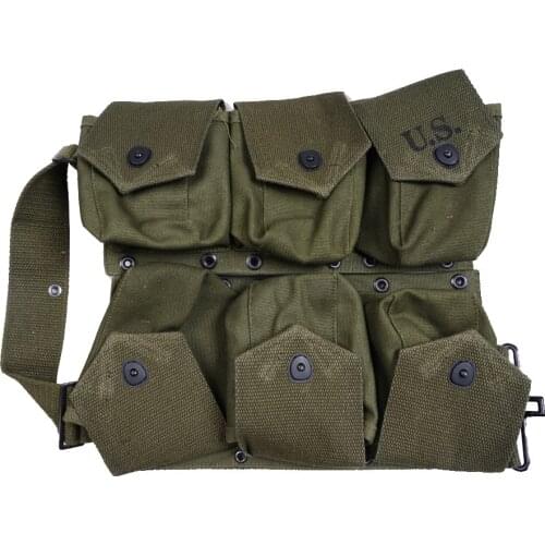 US Army 6 Cell Pouch WW2 Retro Tool Bag Tactical Pouch B.A.R.Pocket Molle Pouch Hard Pouch Green Khaki