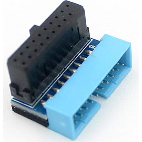 ATX 20Pin Female to 20Pin Male 90 Degree Power USB 3.0 Adapter Motherboard Connector steering elbow instal for Desktop Computers