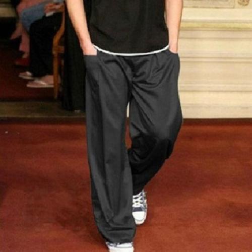 High Quality Business Casual Mens Loose Wide Leg Pants Long Trousers B12