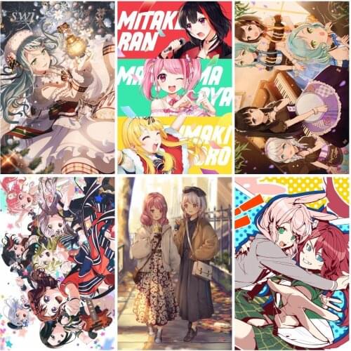 BanG Dream! Girls Band Party! Anime Posters Wall Poster Home Decor Canvas Painting Retro Poster Wall Art Picture Room Decoration