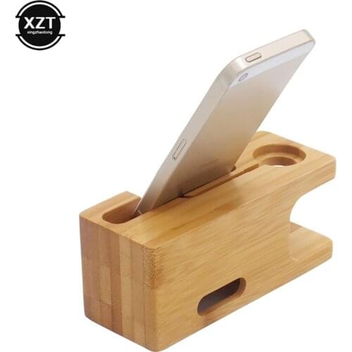 Charging Dock Stand Station Bamboo Base Charger Holder For Apple Watch iWatch 5/4/3/2 iPhone 11 X 8 pro