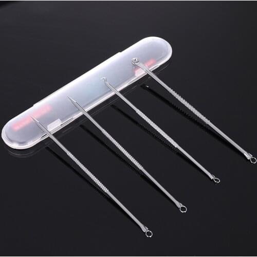 1/4pcs Portable Stainless Steel Pimple Blemish Extractor Acne Removal Needles Blackhead Remover Women Skin Care Tools