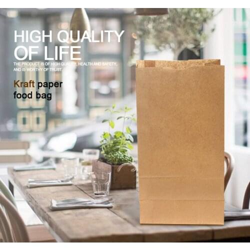10pcs/Set Brown Kraft Paper Gift Bags Wedding Candy Packaging Recyclable Jewelry Food Bread Shopping Party Bags For Boutique