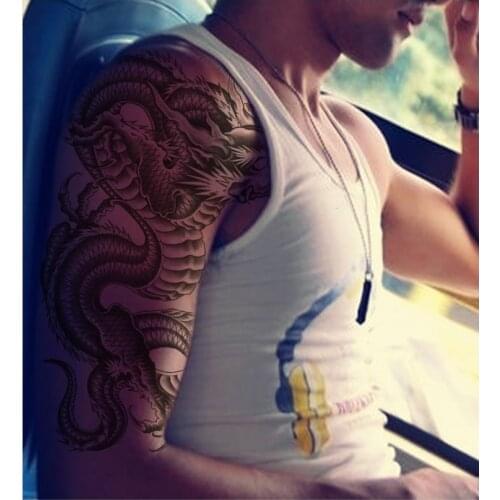 10PCS/lot Large Fake Shoulder Black Dragon Tattoo Temporary Flash Tatto Environmental Protection Body Art