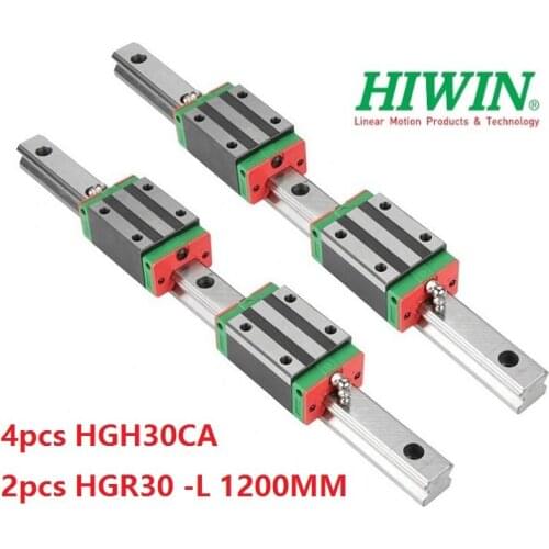 2pcs 100% original Hiwin linear guide rail HGR30 -L 1200mm And 4pcs HGH30CA narrow block for cnc