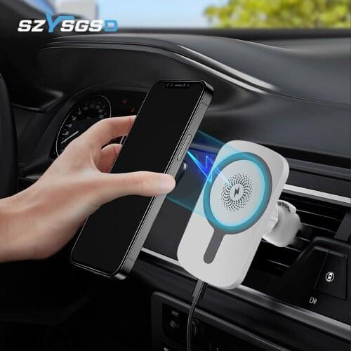 15W Magnetic Wireless Car Charger Mount for Magnet iPhone 12 Mini 12 Pro Max Fast Charging Wireless Charger Car Phone Holder