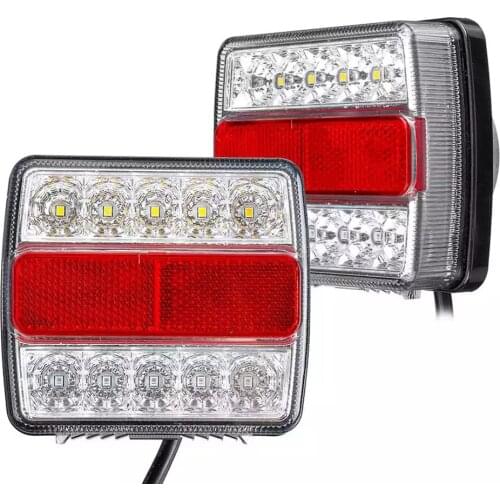 16 LED Magnet Trailer Tail Light License Plate Light Waterproof American Plug For Truck Trailer 2 Pcs