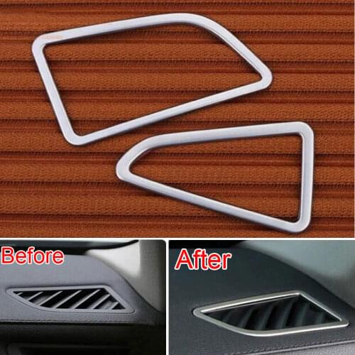 Car Silver Dashboard Air Conditioner A/C Vent Outlet Frame Cover Trim Interior Styling For 7 Series 730li 740li F01 F02 2010-15