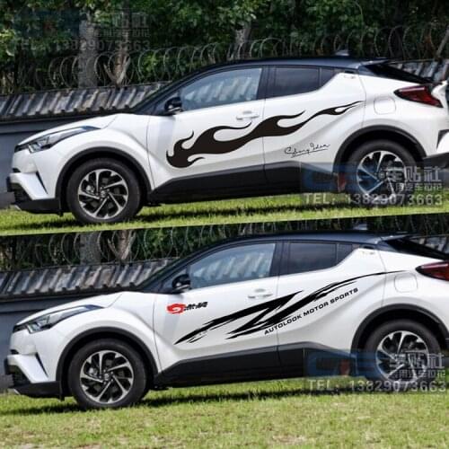 Car stickers FOR Toyota IZOA special car stickers modified body decoration stickers body color bars C-HR creative stickers