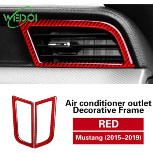 Side Air Conditioning Vent Trim For Ford Mustang 2015-2019 3D Carbon Fiber Car Sticker Decal
