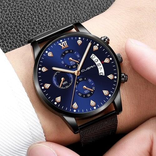 2019 Relogio Masculino Luxury Stainless Steel Watches Men Fashion Military Sport Reloj Quartz Wristwatches erkek kol saati Watch