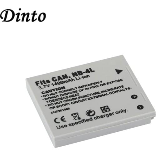 Dinto 1pc NB-4L NB4L NB 4L Digital Camera Battery 3.7V 1400mAh Li-ion Battery Pack for Canon IXUS 30 40 50 55 60 65 70 75