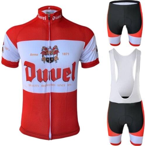 Mens Cycling Jersey Set Retro Belgian Beer Clothing Design Cycling Clothing Bib Shorts