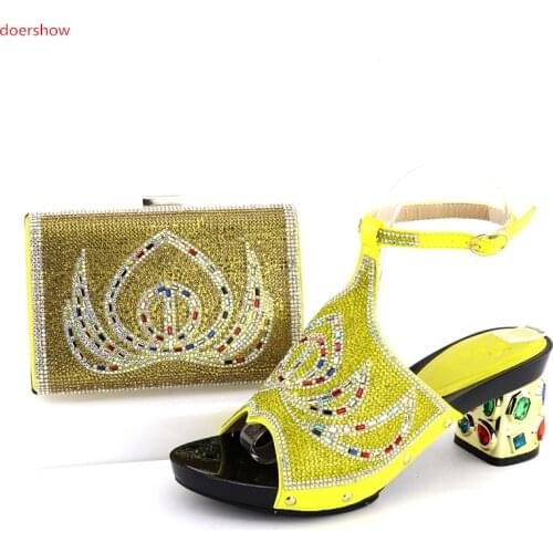 Doershow Latest African Shoes And Bag Set African Summer Shoes And Bag Set African Sets2018Sales In Women Matching shoes SQV1-14