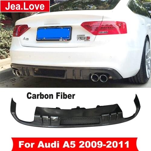 DTM Style Real Carbon Fiber Rear Lip Bumper Shovel Back Diffuser Car Body Kit For Audi A5 2 4 Doors Standard Model 2009-2011