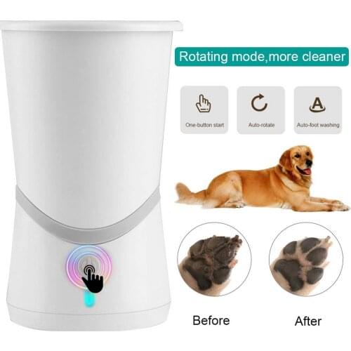 Electric dog paw cleaner, automatic dog paw cleaner (with towel), soft silicone pet foot cleaning brush for dog and cat mud paw