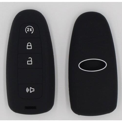 KAPU 1PC Silicone Key Case Cover for Ford EcoSport 2018- Keyless Fob Shell Skin Keyring Key Chain Holder Protector for Keychain