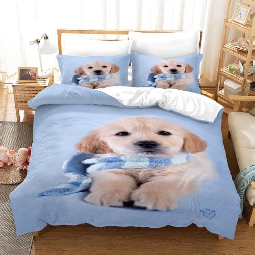 Dropshipping SINGLE only 1 Pillowcase Queen Size Bedding For Boys Duvet Cover Set Bedding Dog N018 Animal Cartoon Swimming water