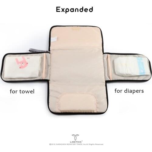 Nappy Changing Mat for Travel Stroller Mommy Bag Foldable Diaper Bag Baby Changing Pad Waterproof Multifunction Newborn
