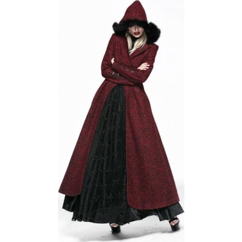 Punk Rave Red Sexy Goth Jacket fashion Long Vampire Witch Coat Cloak Y554