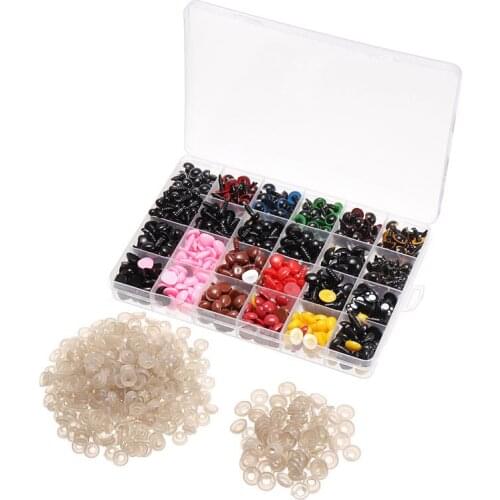 1040pc Dolls Plastic Safety Eyes Noses DIY Making Plastic Safety Eyes Noses Washers Buttons Doll Toy Crafts Accessories 6mm-14mm