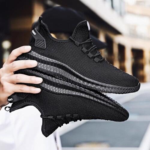 Big Size Summer Breathable Mens Sneakers Mens Sports Shoes Men Sport New Plus Size Mens Running Shoes Rubber Black GMA-0798