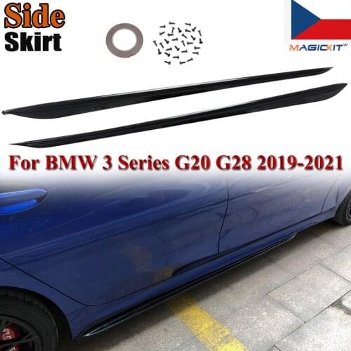 MagicKit CARBON FIBER LOOK FOR BMW 3 SERIES G20 G28 M SPORT SIDE SKIRT EXTENSIONS LIP