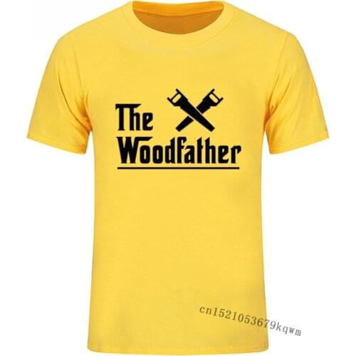 Mens Vintage Tops T Shirt The Woodfather Carpenter Worker Print Funny T Shirts Hip Hop Streetwear Black T Shirt Man