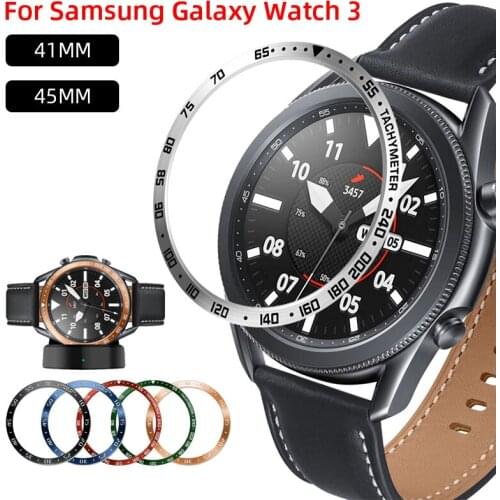 Watch cover for samsung galaxy watch 3 41mm 45mm Metal Bezel watches Accessories for samsung watch 3 case protector decoration