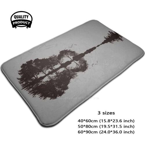 Musical Guitar Island Door Mat Foot Pad Home Rug Guitar Nature Guitar Musical Music Country Music N Roll Skyline Guitar Skyline