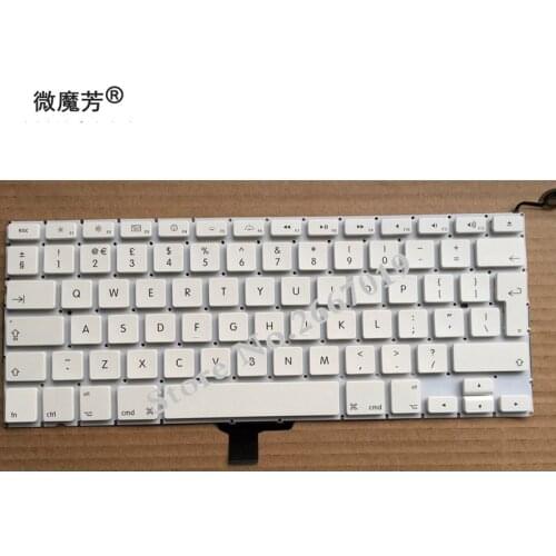 New UK QWERTY Standard Keyboard for Macbook Pro 13'' A1342 2009 2010 Unibody MC207 MC516 Keyboard with Power Button