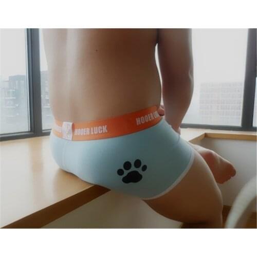 2018 New Arrival Bear Claw Paw Print Underwear Plus Size Mens Letter Cute Cotton Boxers Gay Bear Shorts 6 Colors L XL XXL XXXL