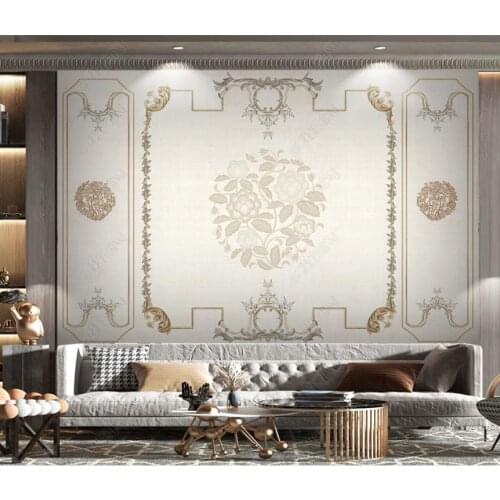 Wallpapers 3d Simple European style wall papers home decor Living room bedroom TV background wall decals