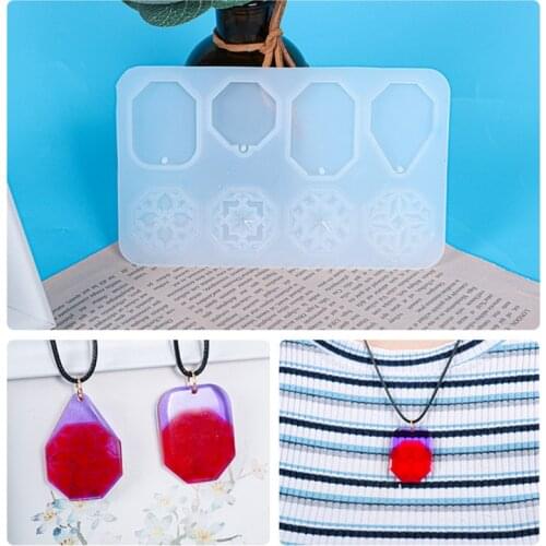 Window Grilles Necklace Epoxy Resin Mold Jewelry Pendant Silicone Mould DIY Crafts Casting Tools