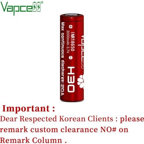 Free shipping Vapcell Original H30 18650 3000mah 20A Rewrap HG2L 3.7V Li Ion Battery Rechargeable Cells For Flashlight Batteries