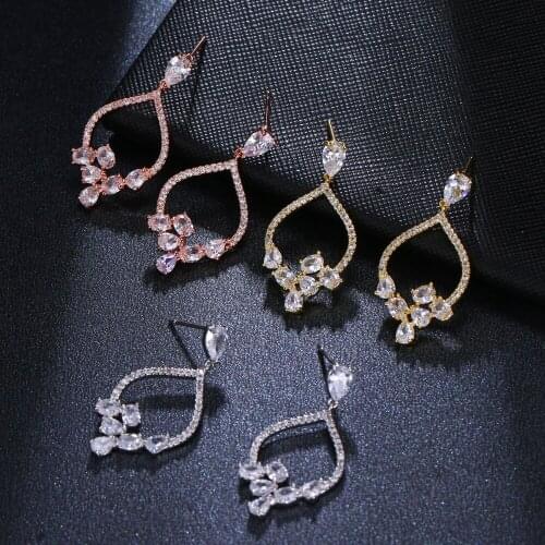 ORZTOON Trendy Korean Water Drop Zircon Long Earrings For Women Elegant and Chic Crystal Earrings Fashion Jewelry 2020 New Gift