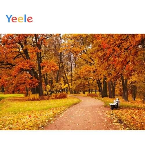 Autumn Scenery Romatic Forest Yellow Tree Leaves Baby Child Photo Backdrops Customized Photographic Backgrounds For Photo Studio
