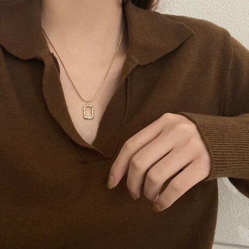S925 Sterling Silver Necklace for Women Two Layers Hollow Irregular Fashion Necklace New Creative Minimalist Jewelry Accessories