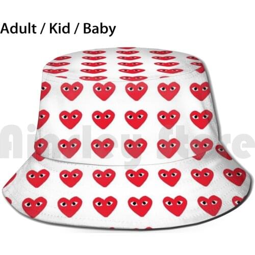 Play Bucket Hat Adult kid baby Beach Sun Hats Heart Play Trendy