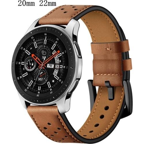 Leather Strap For Samsung Galaxy Watch 46mm 42mm Gear S3 frontier/classic 22mm/20mm Watch band Wrist Bracelet amazfit bip/bip 2