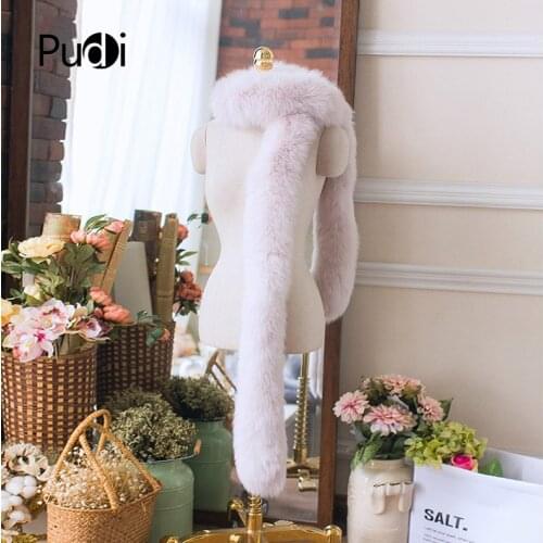 SCM044 100% Real Genuine Fox Fur Colorful Womens Scarf Pink Fox Winter Warmer Solid Fashion Scarves 180*10CM